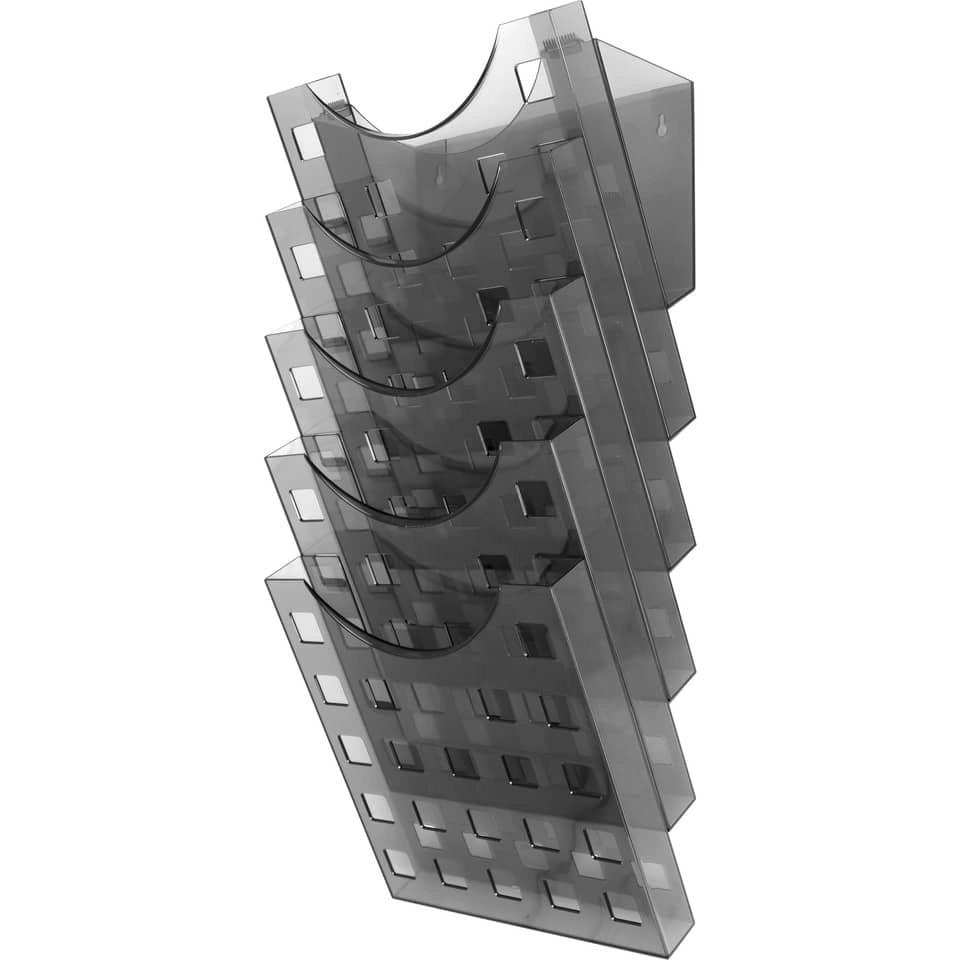 Helit Wand-Prospekthalter - A4 hoch, grau transparent