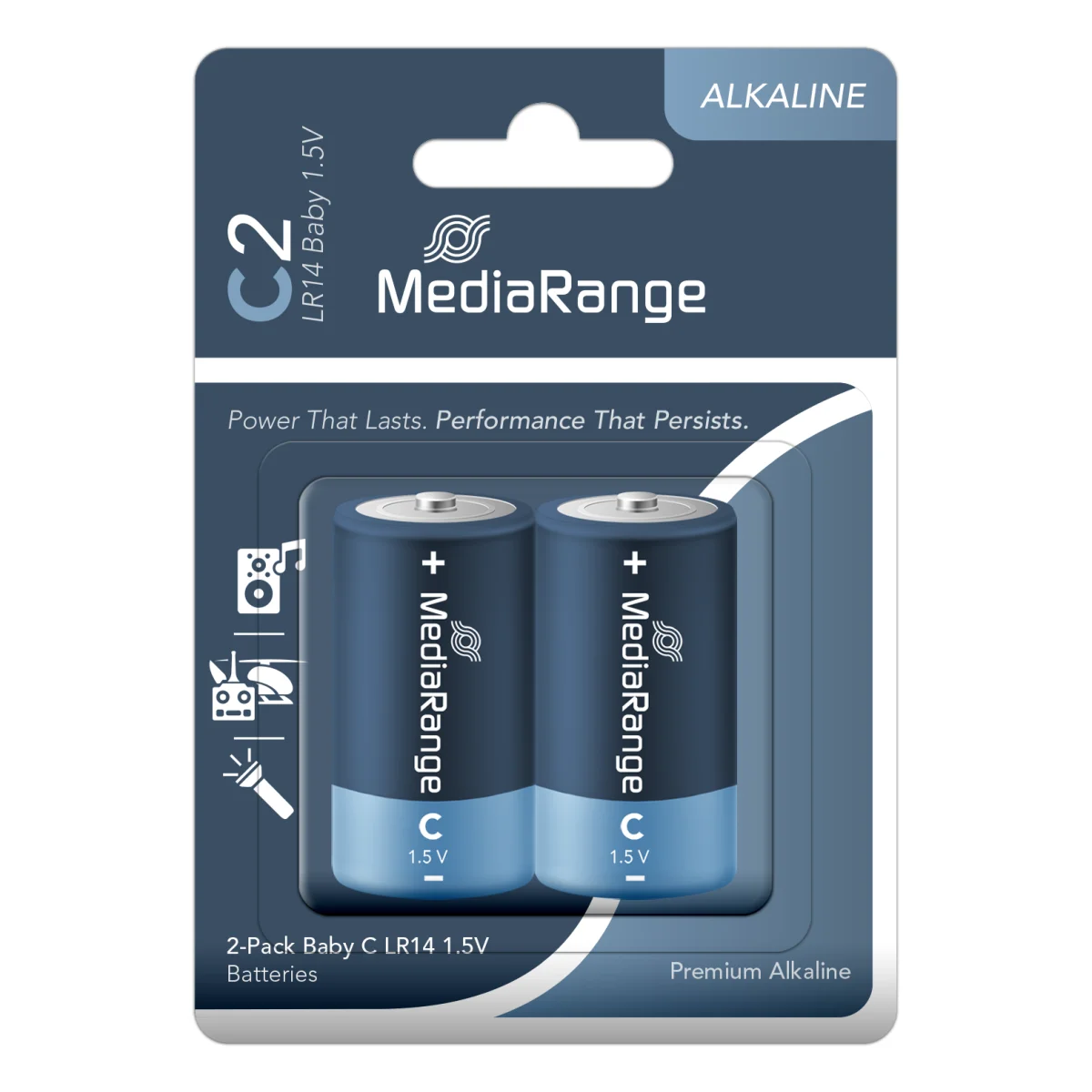 MediaRange Batterien 'Baby C | LR14' 1,5V 2 Stück