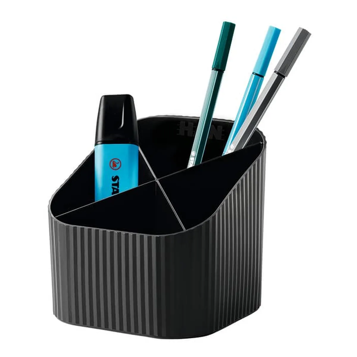 HAN Schreibköcher Re-X-LOOP - 4 Fächer, schwarz