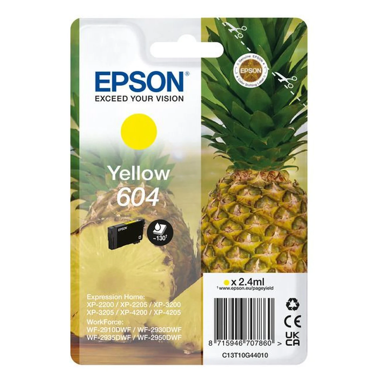 Druckerpatrone Epson 604 gelb 2,4 ml | 130 Seiten (C13T10G44010)
