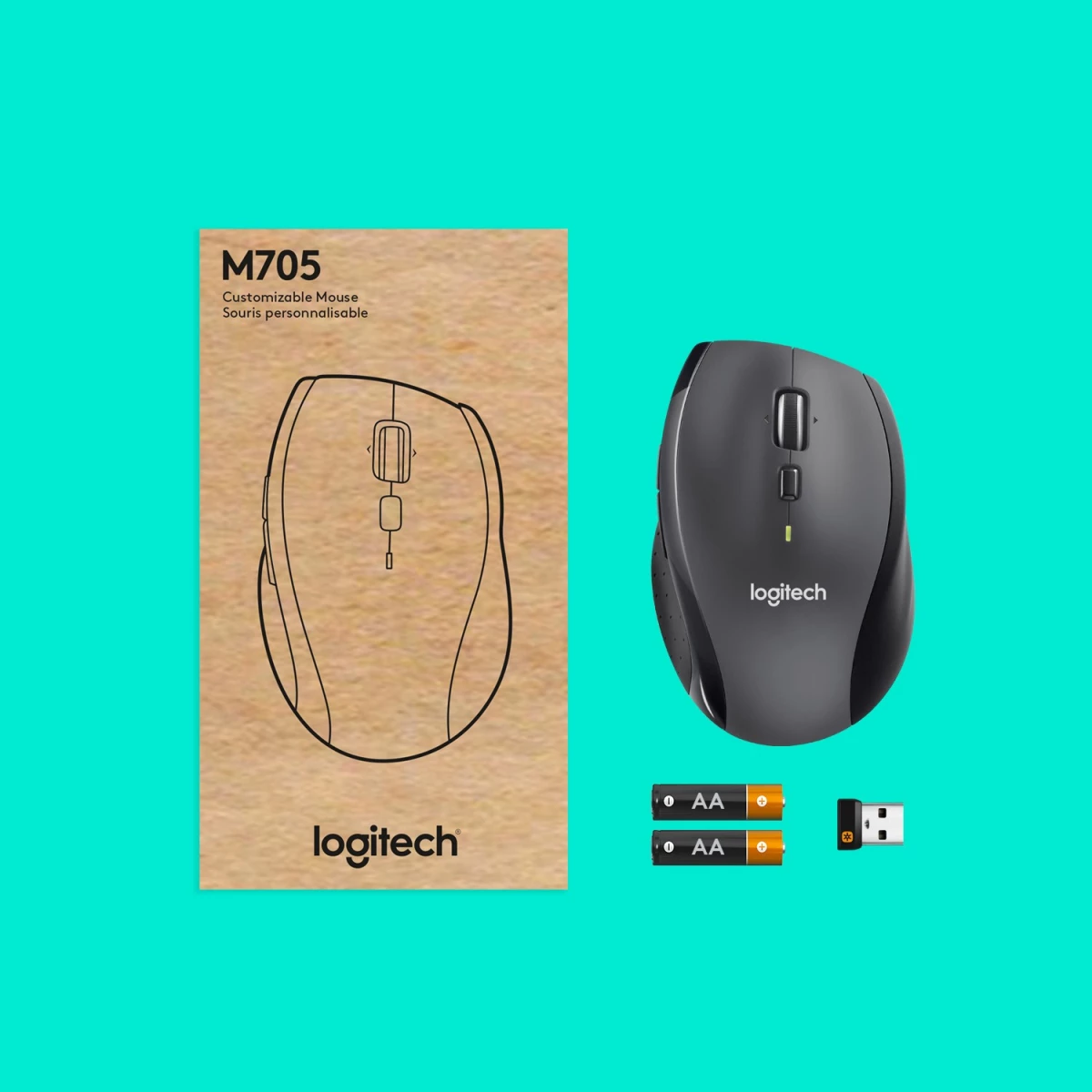 Logitech Marathon M705 Maus RF Wireless Optisch 1000 DPI rechts