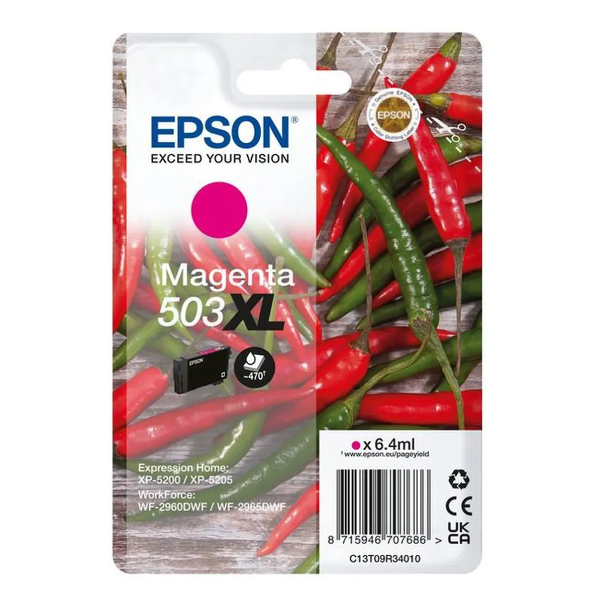 Druckerpatrone Epson 503XL 6,4 ml | 470 Seiten (C13T09R34010)