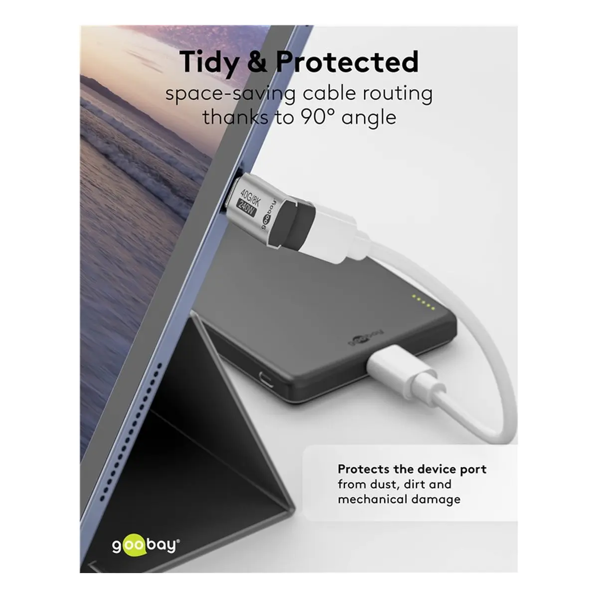 Goobay USB-C™-Adapter vertikal 90° kurz, USB4™
