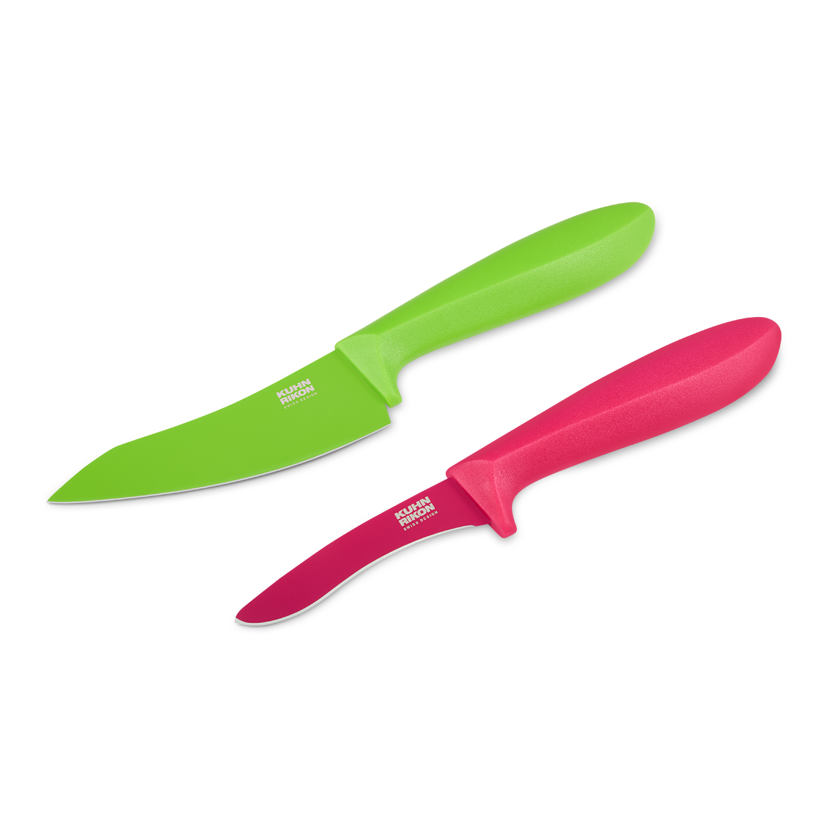 KUHN RIKON COLORI®V Gemüsemesser 100 mm, grün & Schälmesser, pink