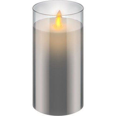 LED-Echtwachs-Kerze im Glas, 7,5 x 15 cm