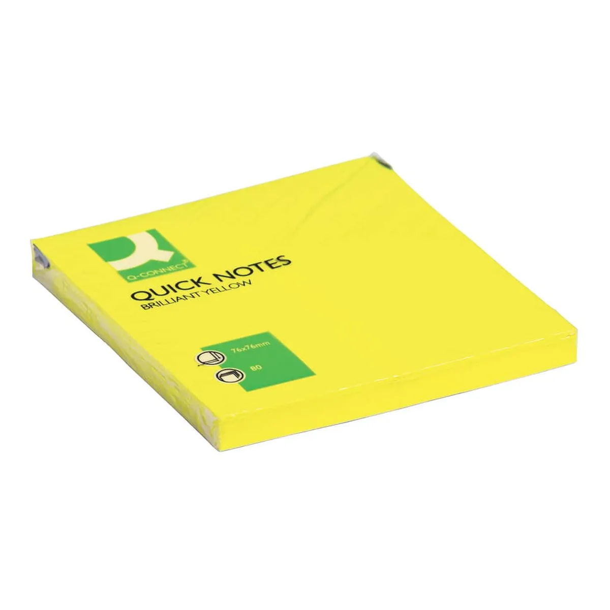 Q-Connect Haftnotizen Brilliant - 76 x 76 mm, gelb