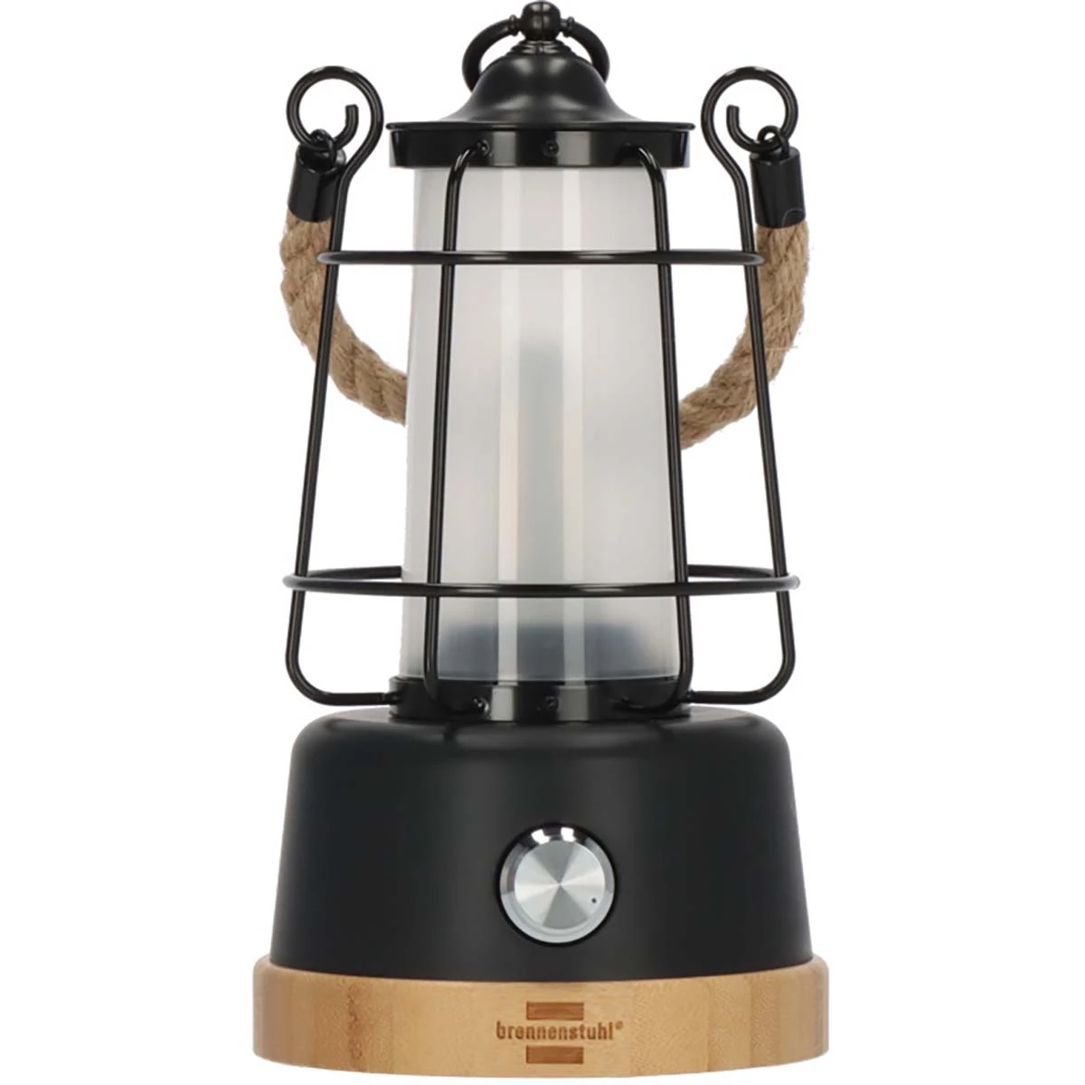 Brennenstuhl Wiederaufladbare Campinglampe CAL 1 mit Hanfseil und Bambusfuß
