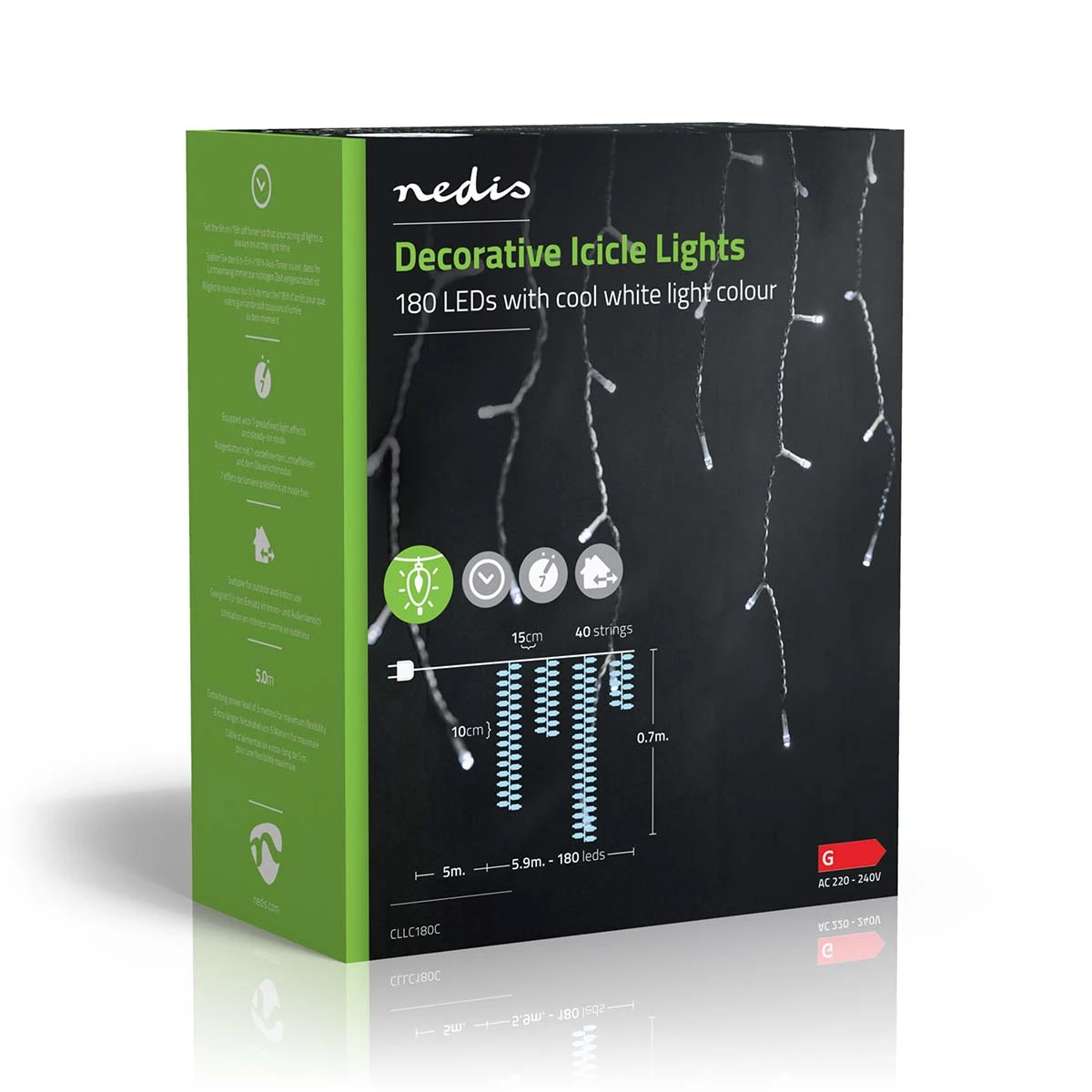 Nedis LED Eiszapfenlichterkette, 5,9m Nedis LED Eiszapfenlichterkette, 5,9m
