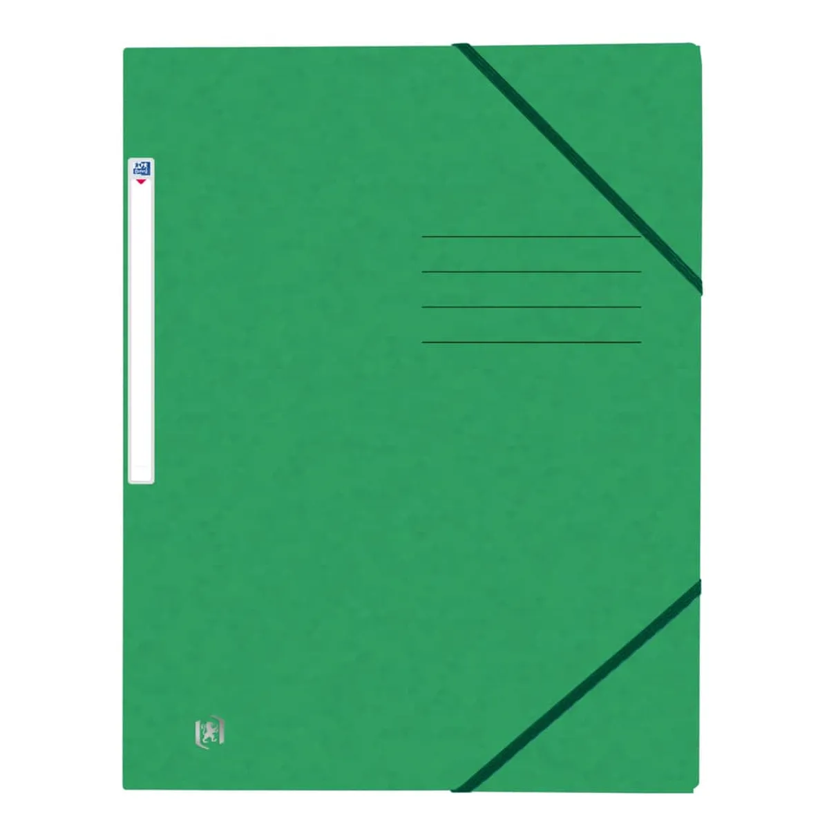 OXFORD Eckspannmappe TOP FILE+ - A4, 390 g/qm, Karton, Gummizug, grün