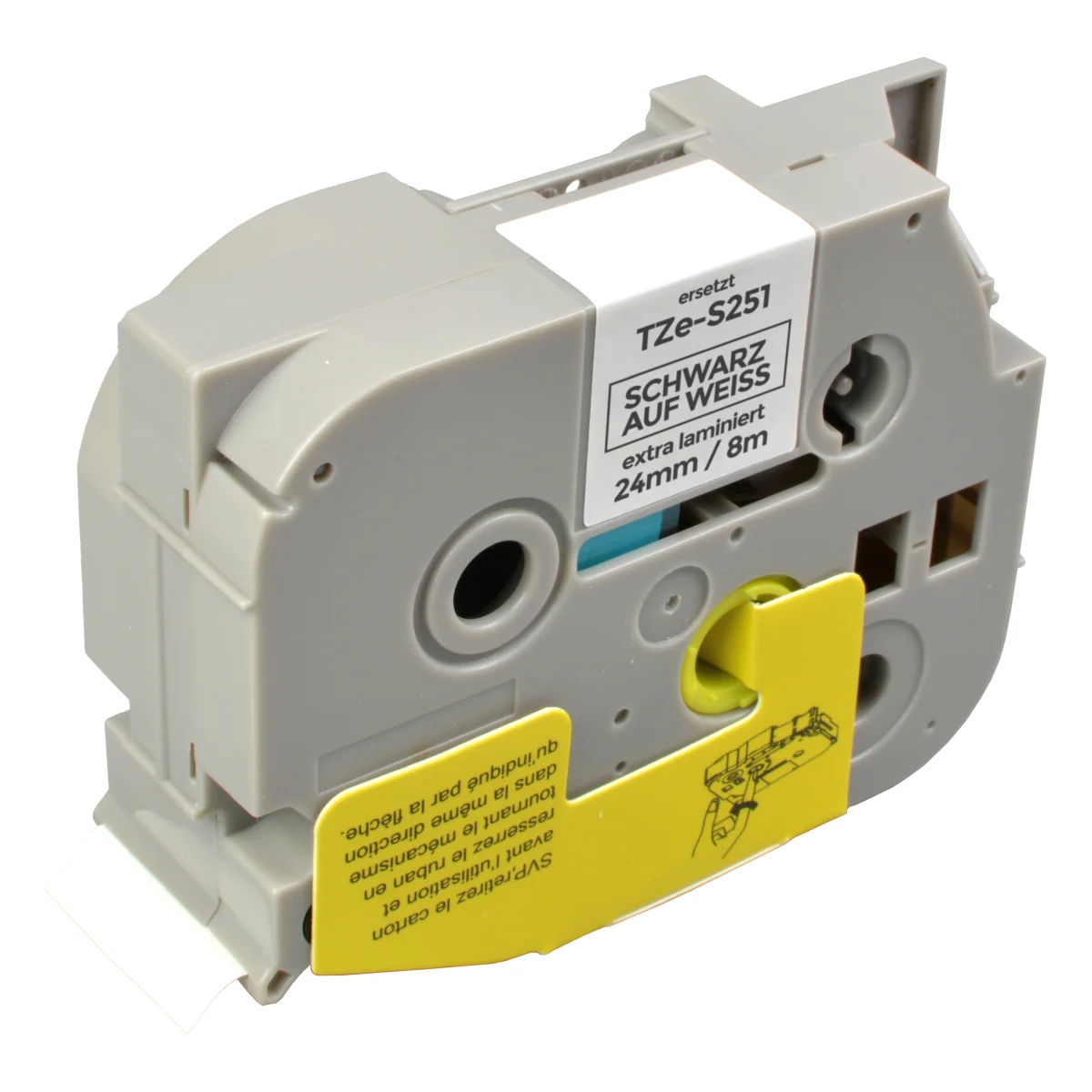 Brother TZE-S251 alternatives Beschriftungsband 'schwarz auf weiß' 24mm x 8m - Digital Revolution