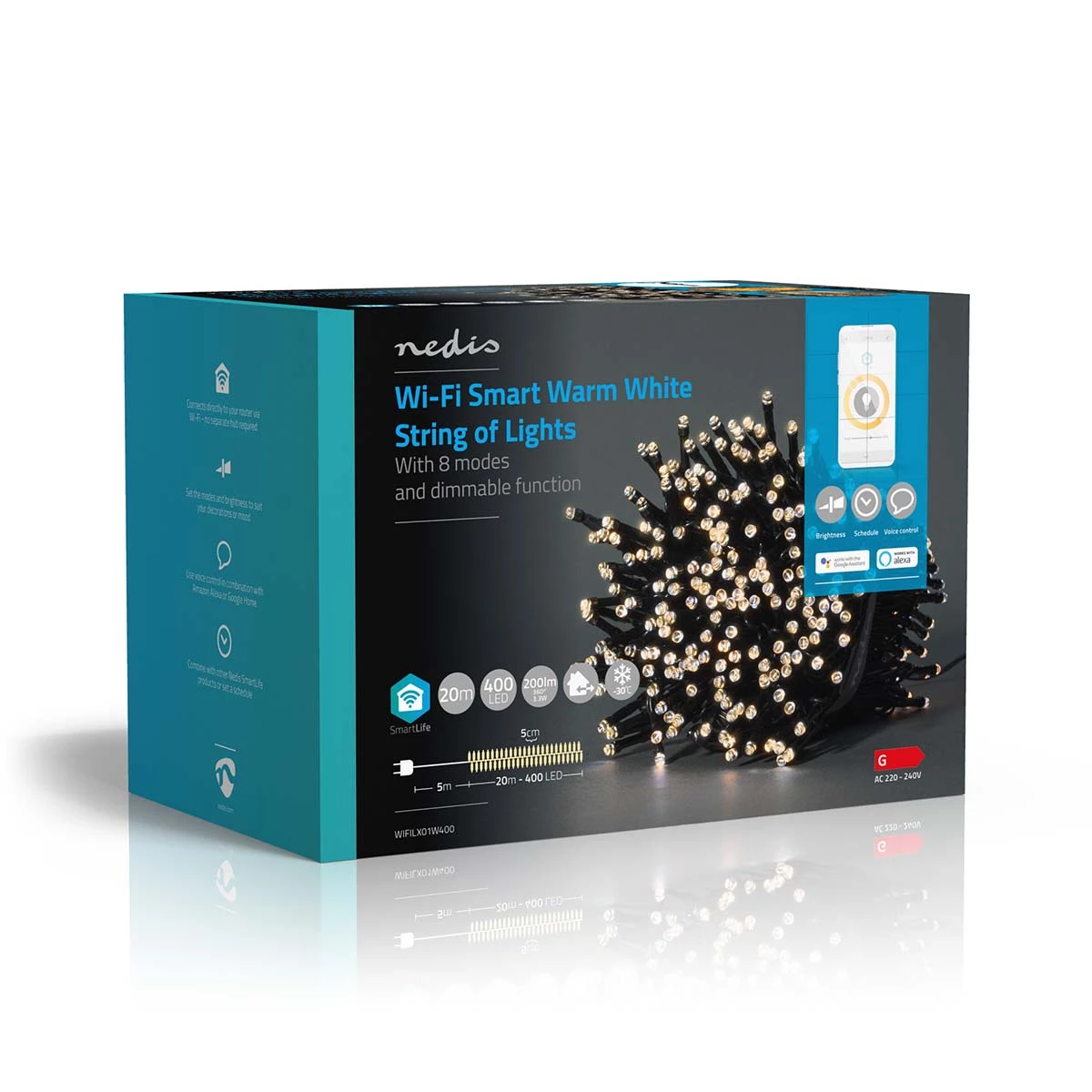 Nedis Smarte LED Lichterkette, 20m