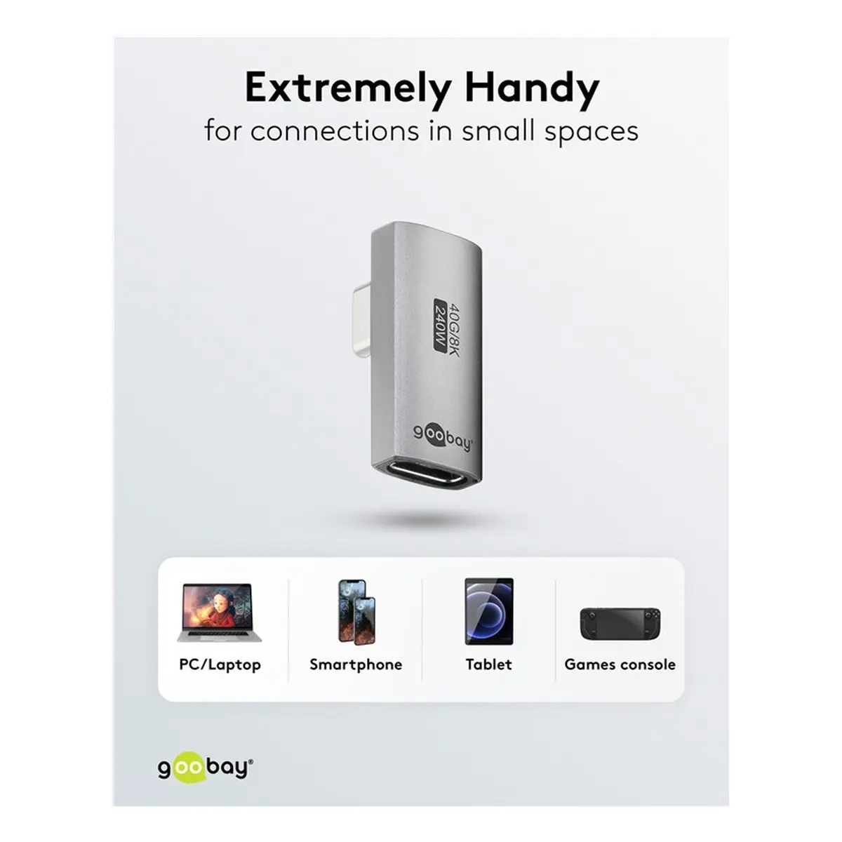 Goobay USB-C™-Adapter vertikal 90° rotiert, USB4™