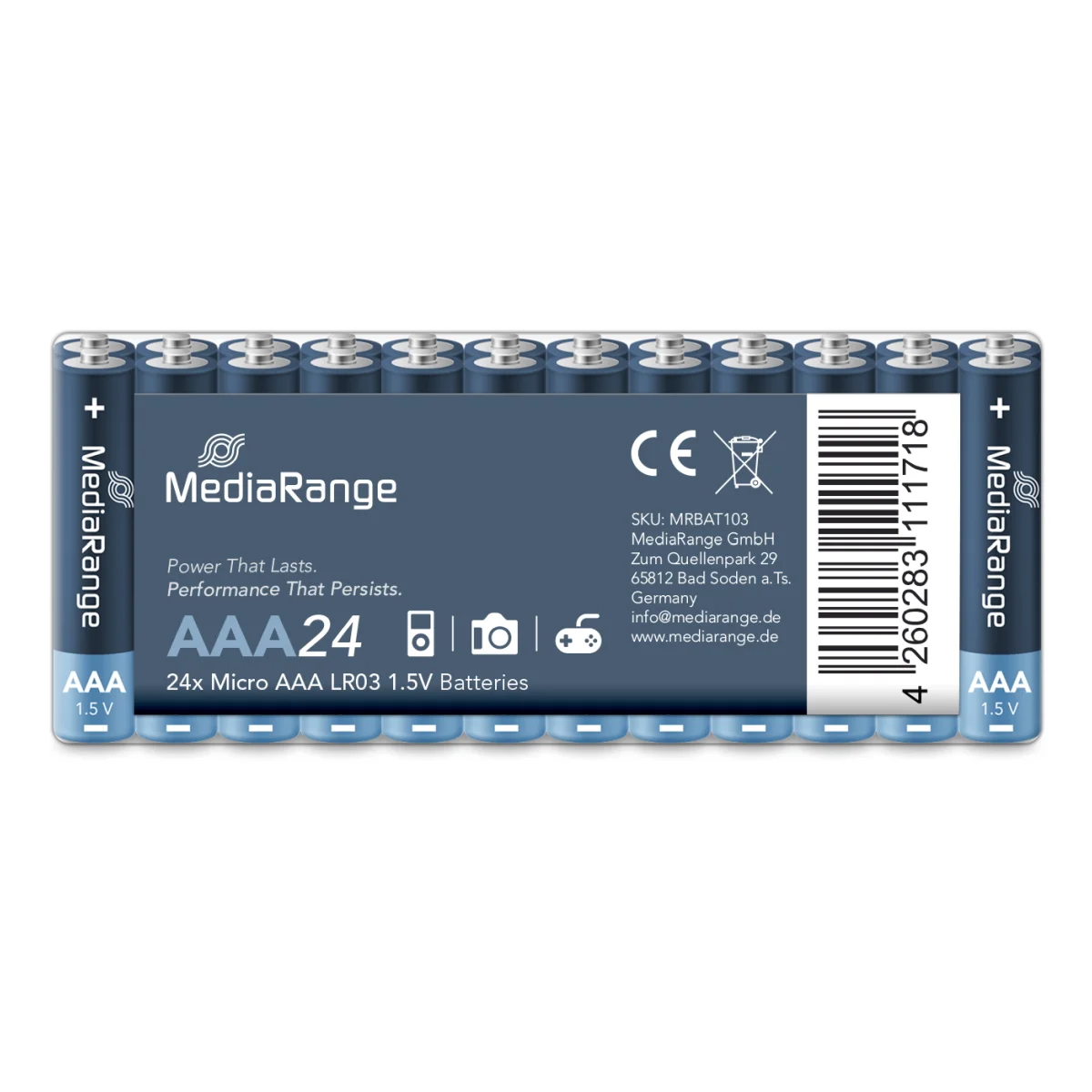 MediaRange Batterien 'Micro AAA' 1,5V 24 Stück