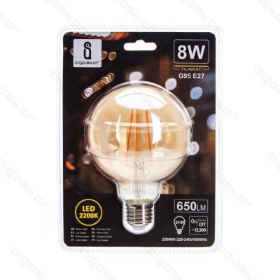 Aigostar LED FILAMENT 'G95', 8W, E27
