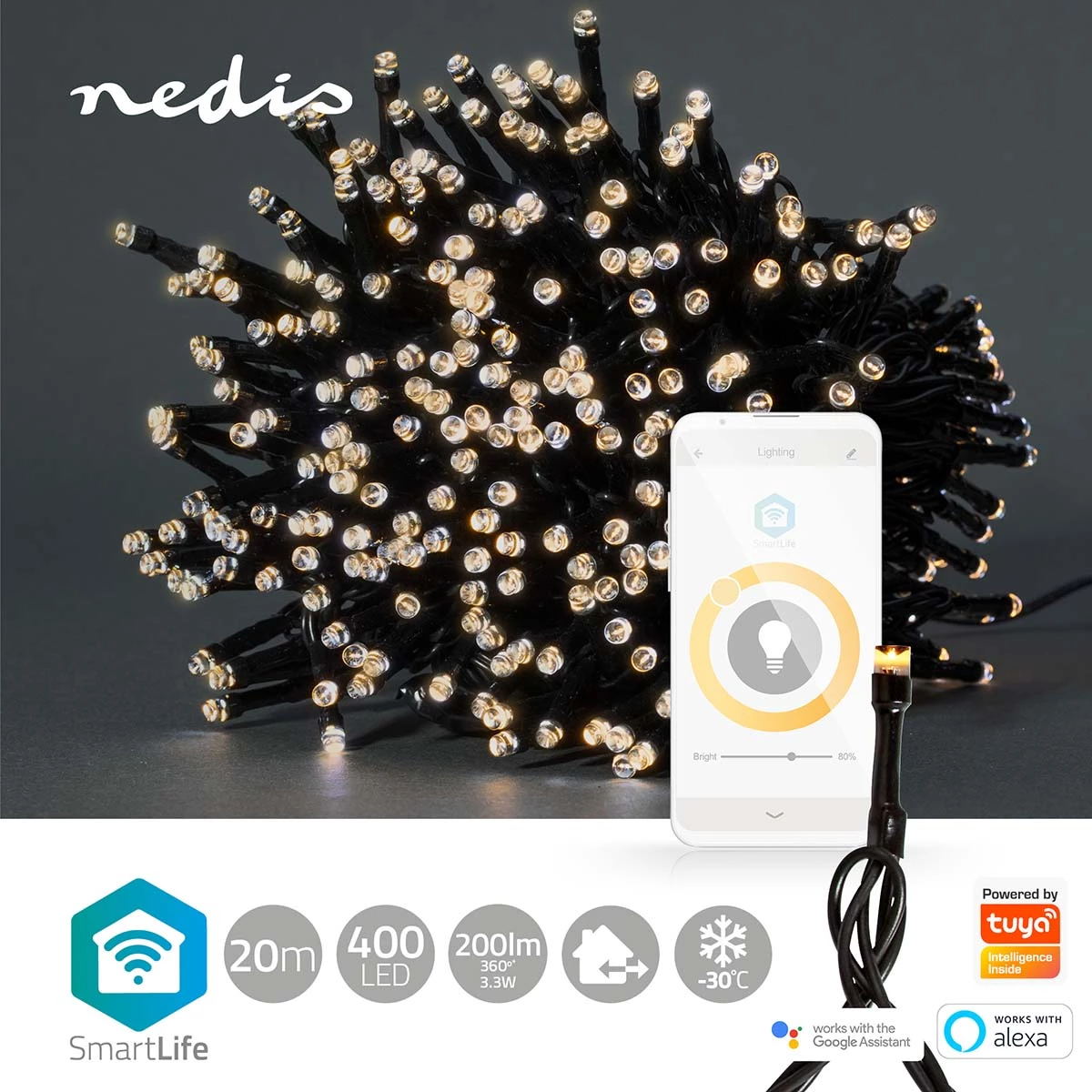 Nedis Smarte LED Lichterkette, 20m