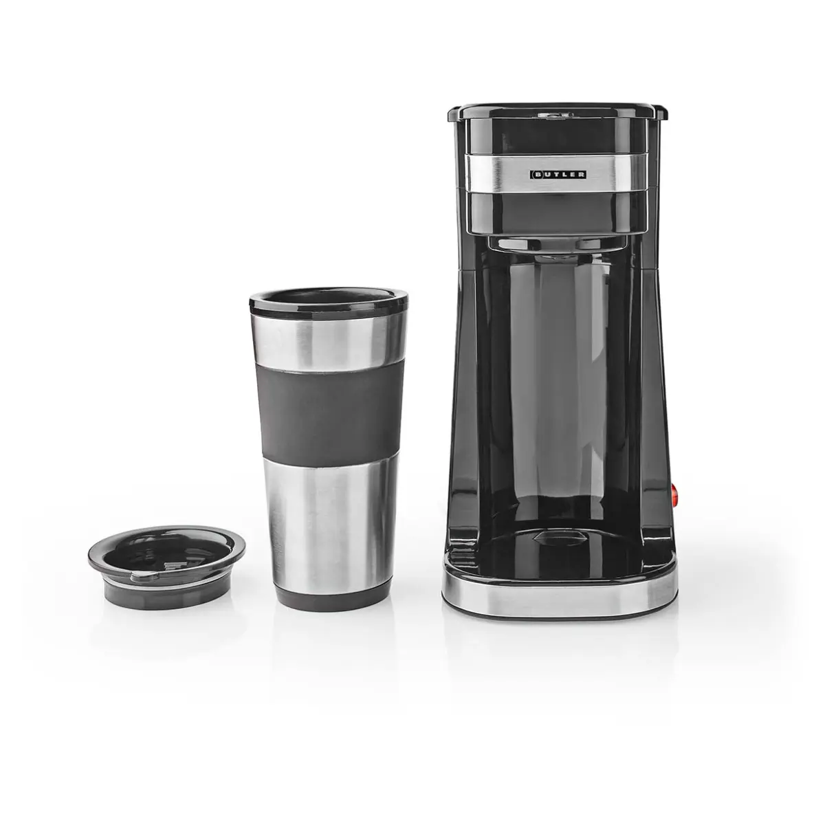 Butler Ein-Tassen-Kaffeemaschine 0,4 l | 750 W | Isolierter Reisebecher | Automatische Abschaltung | schwarz
