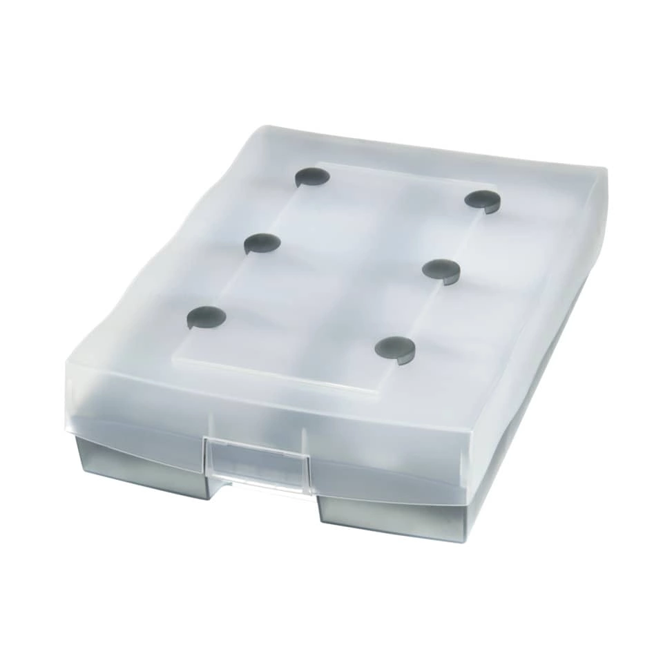 HAN Archivbox CROCO DUO - A8 quer, für ca. 2500 Karten, grau-transluzent