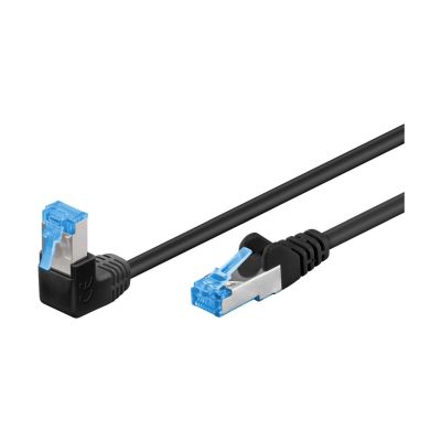 Goobay Patchkabel CAT6a 1x 90° gewinkelt S/FTP schwarz