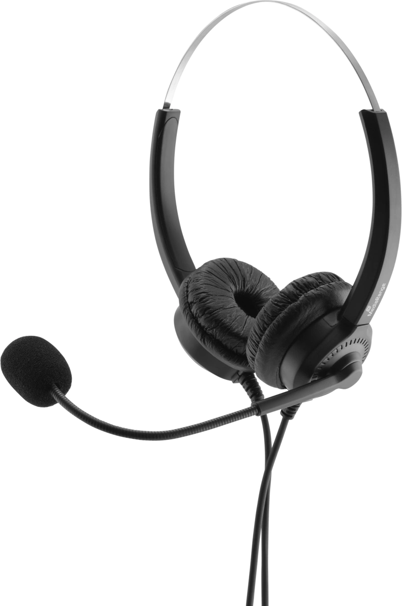 MediaRange Stereo-Headset mit Mikrofon und Bedienungsfunktion schwarz