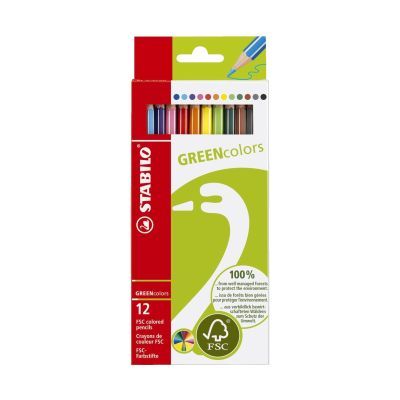 Buntstift GREENcolors, Kartonetui mit 12 Stiften