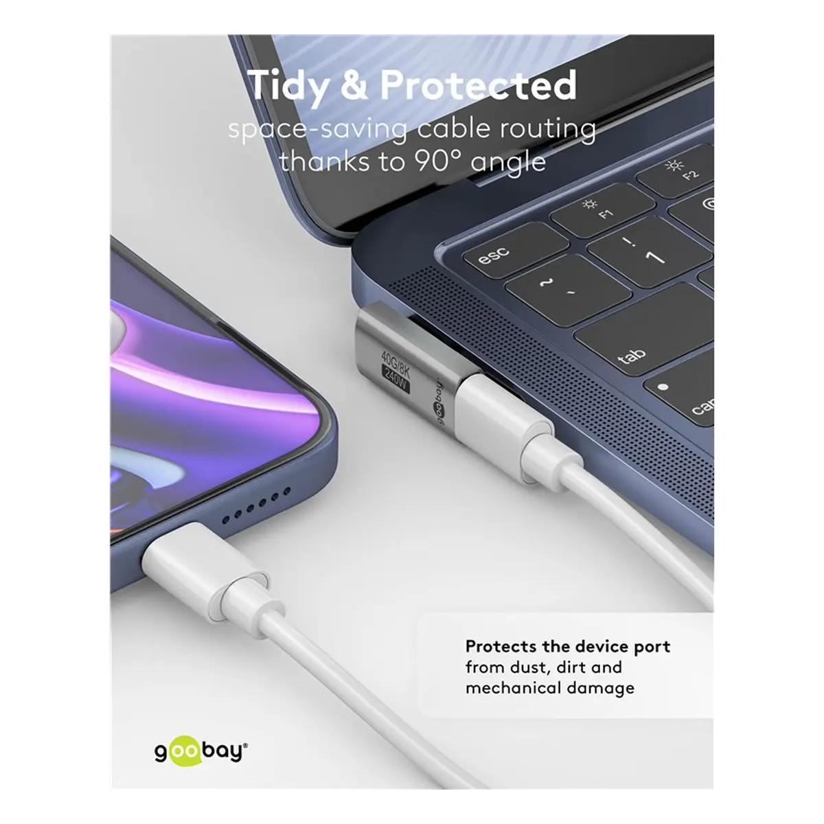 Goobay USB-C™-Adapter vertikal 90° rotiert, USB4™