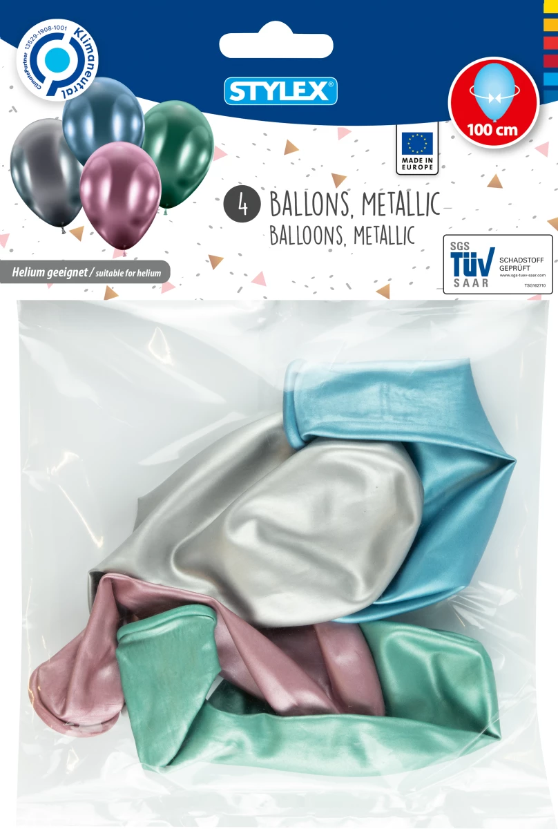 Luftballons Metallic, 4er Beutel