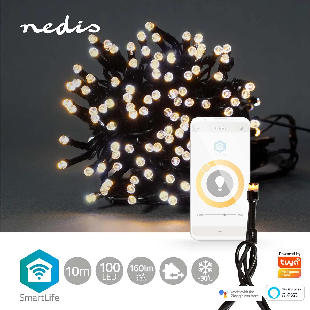 Nedis Smarte LED Lichterkette, 10m