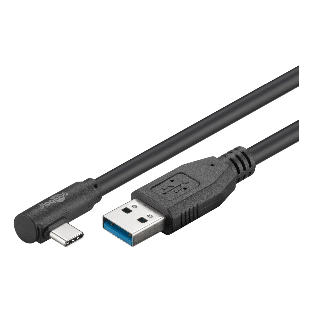 Goobay USB-C™ auf USB A 3.0 Kabel 90°, schwarz