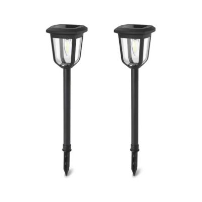 LED Solar Außenleuchte, schwarz, 2er Set