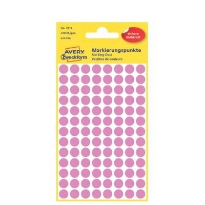 3111 Markierungspunkte - Ø 8 mm, 4 Blatt/416 Etiketten, rose
