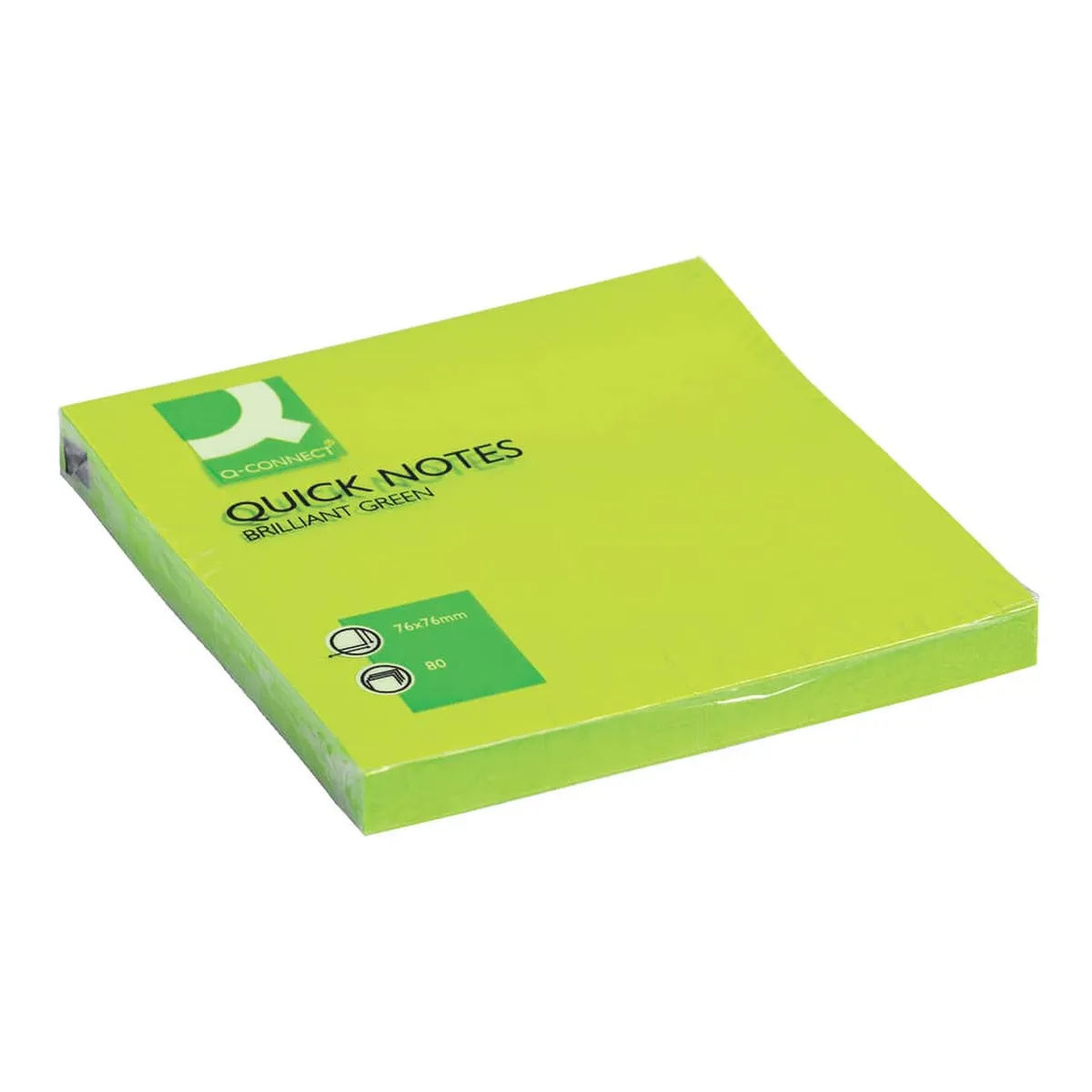 Q-Connect Haftnotizen Brilliant - 76 x 76 mm, grün