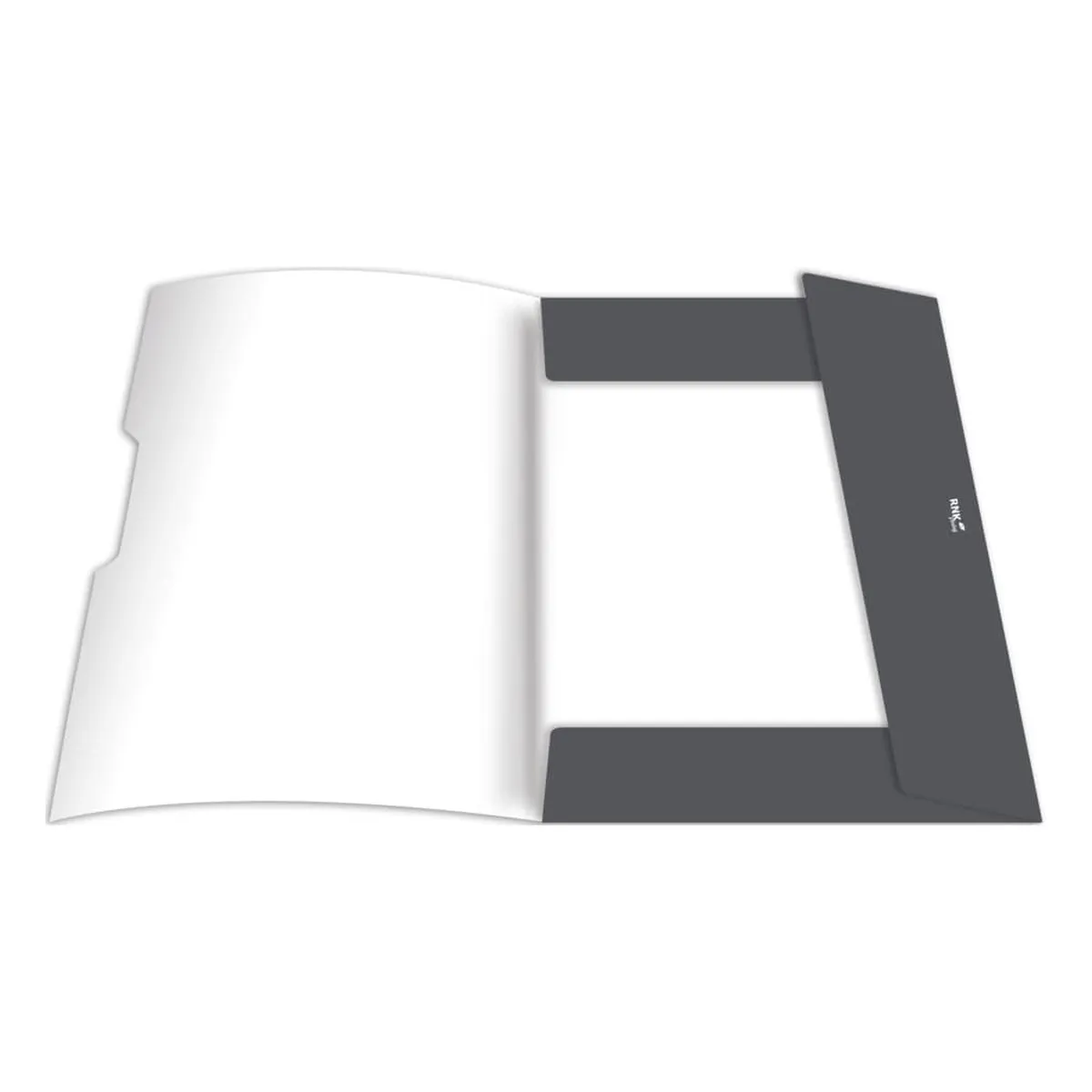 RNK Verlag Zeichenmappe friendly grey - A4, 3 Klappen mit Gummizug, Karton