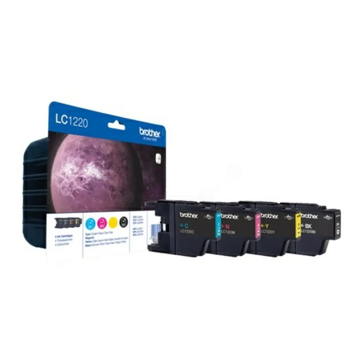 Brother Druckerpatronen MultiPack schwarz cyan magenta gelb 300 Seiten (LC-1220VALBPDR)