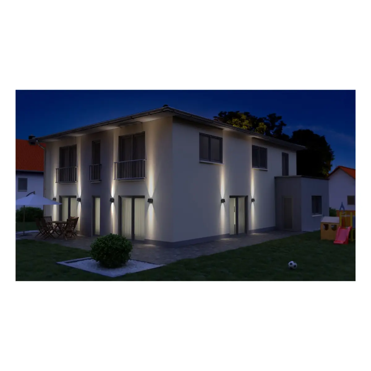 Goobay LED-Solar-Wandleuchte Quadros, schwarz