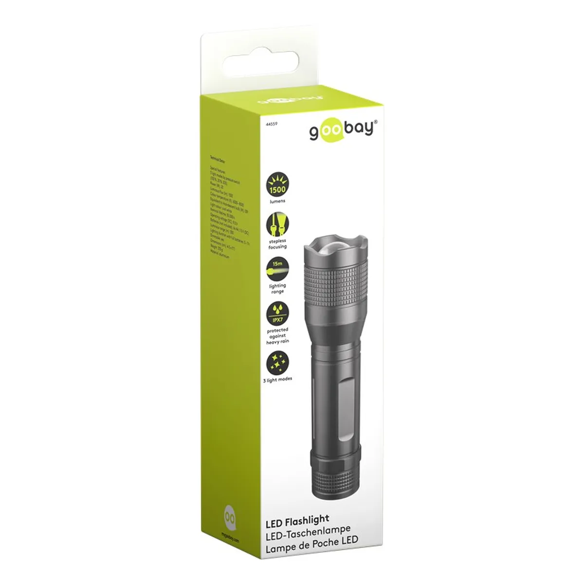 Goobay LED-Taschenlampe Super Bright 1500