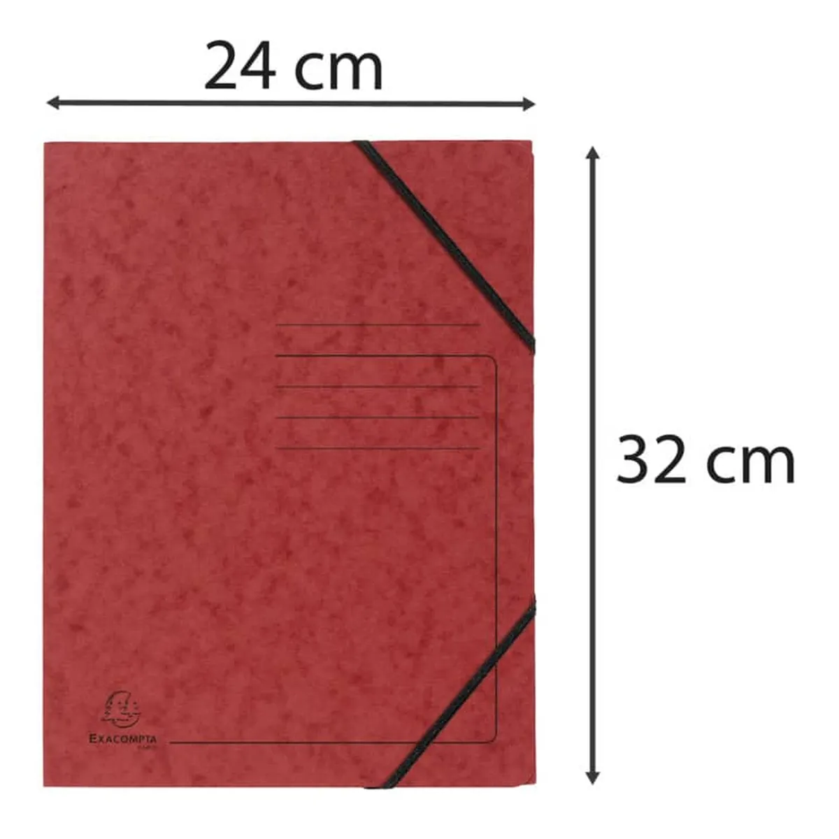 Exacompta Sammelmappe - A4, 355 g/qm, Gummizug, rot