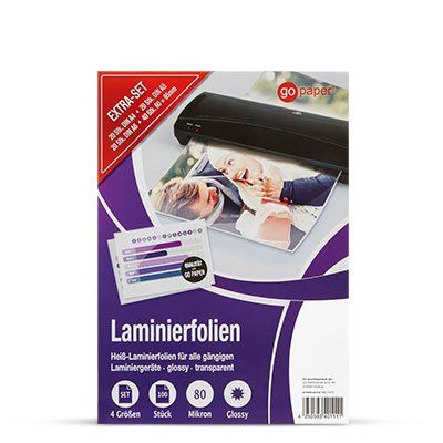 Laminierfolie, 100 Stück in verschiedenen Größen