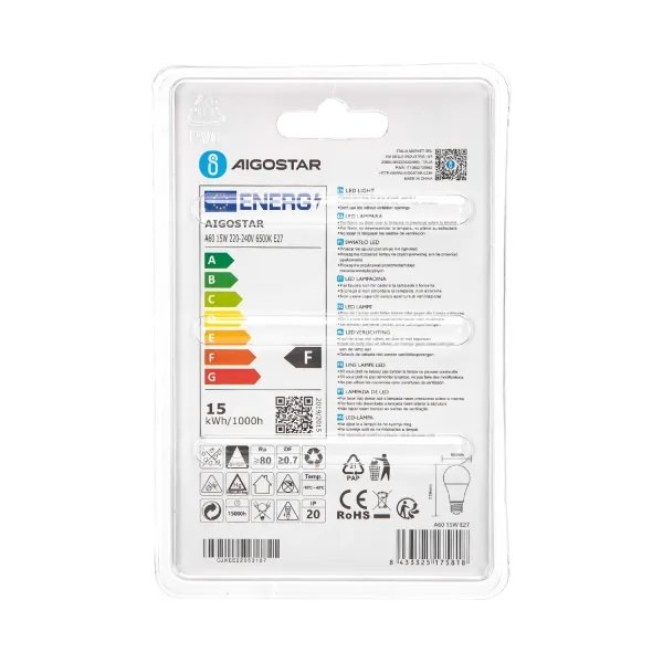 Aigostar LED 'Birne', 15W, E27