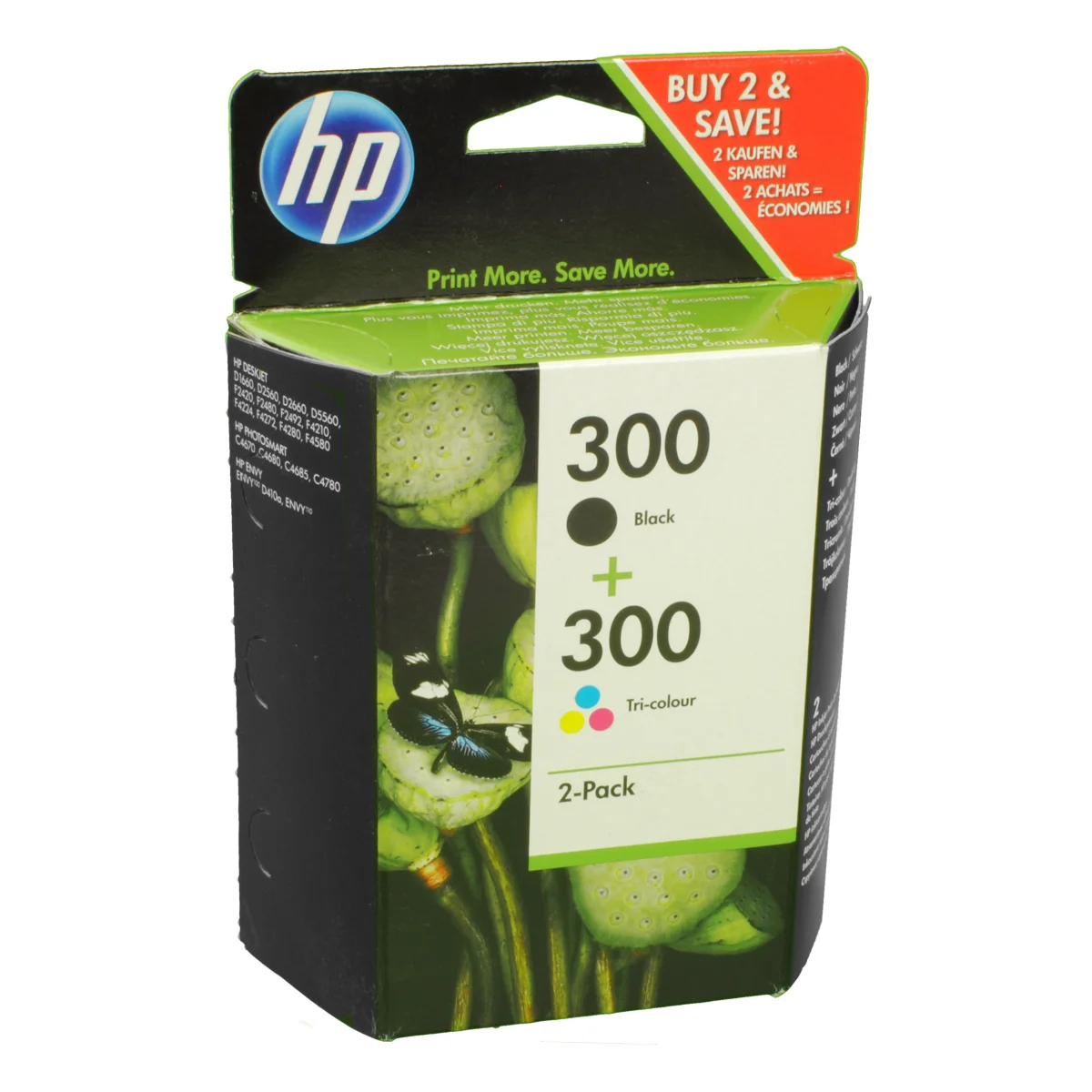 Druckerpatronen MultiPack HP 300 schwarz 4 ml | 200 Seiten + farbig 4 ml | 165 Seiten (CN637EE)