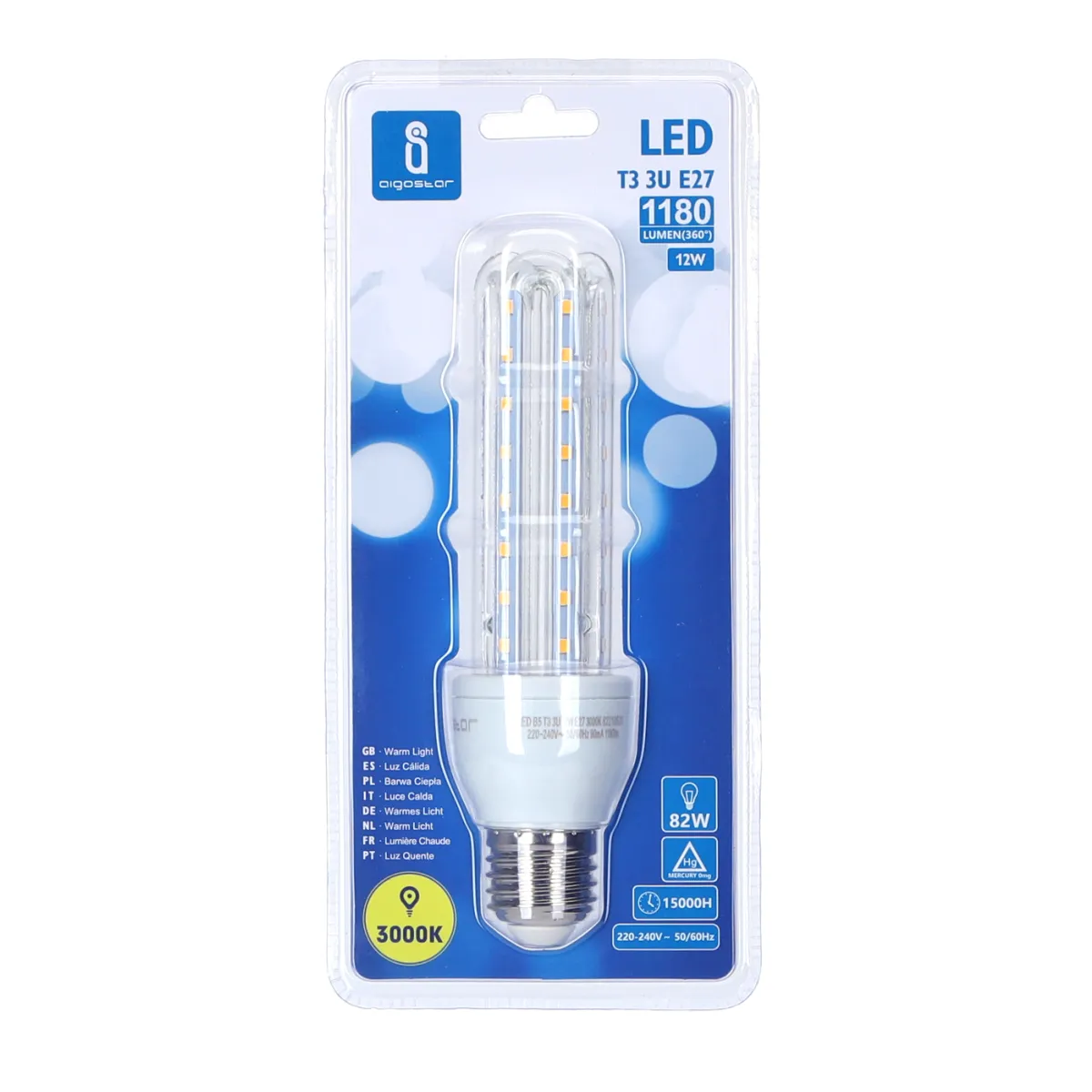 Aigostar LED 'Kolben', 12W, E27