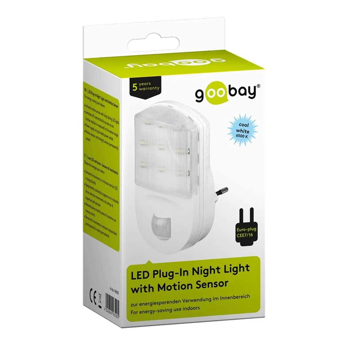 Goobay LED-Nachtlicht mit Bewegungsmelder