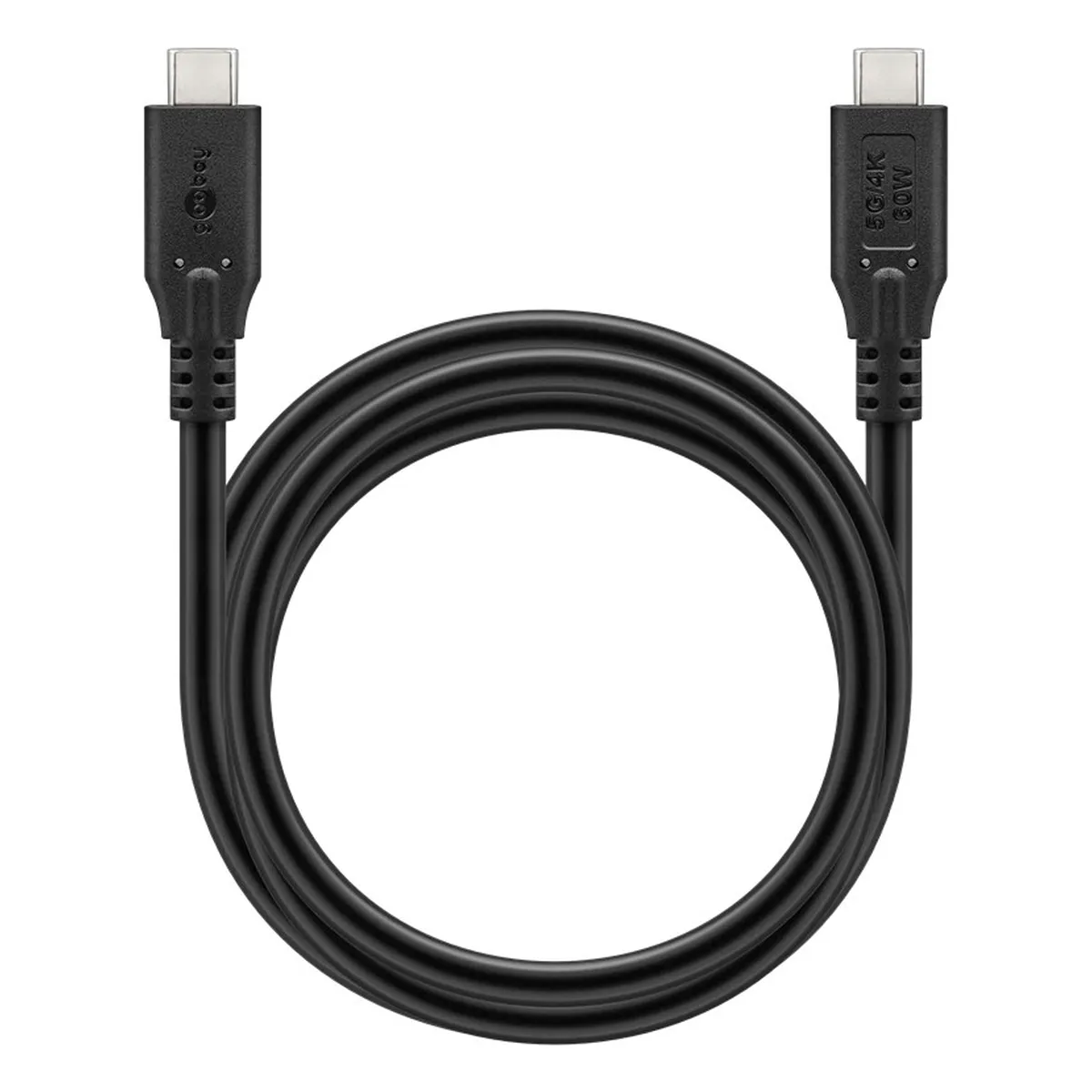 Goobay USB-C™-Kabel, USB 3.2, 4K/60 Hz, 60 W, 5 Gbit/s, Power Delivery, 1 m schwarz