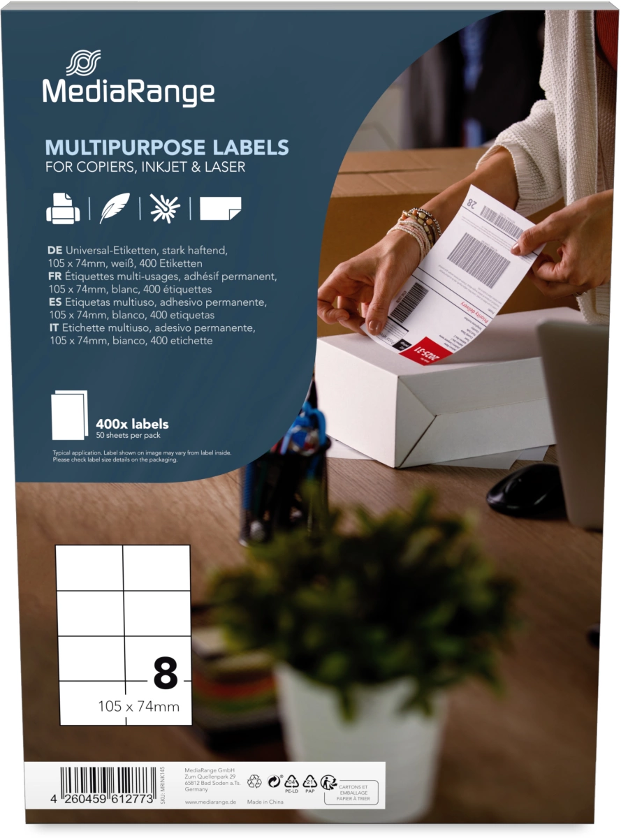 MediaRange Universal-Etiketten, 105x74 mm, 400 Stück