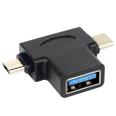Adapter USB-A Buchse auf Micro-USB u Typ-C Stecker