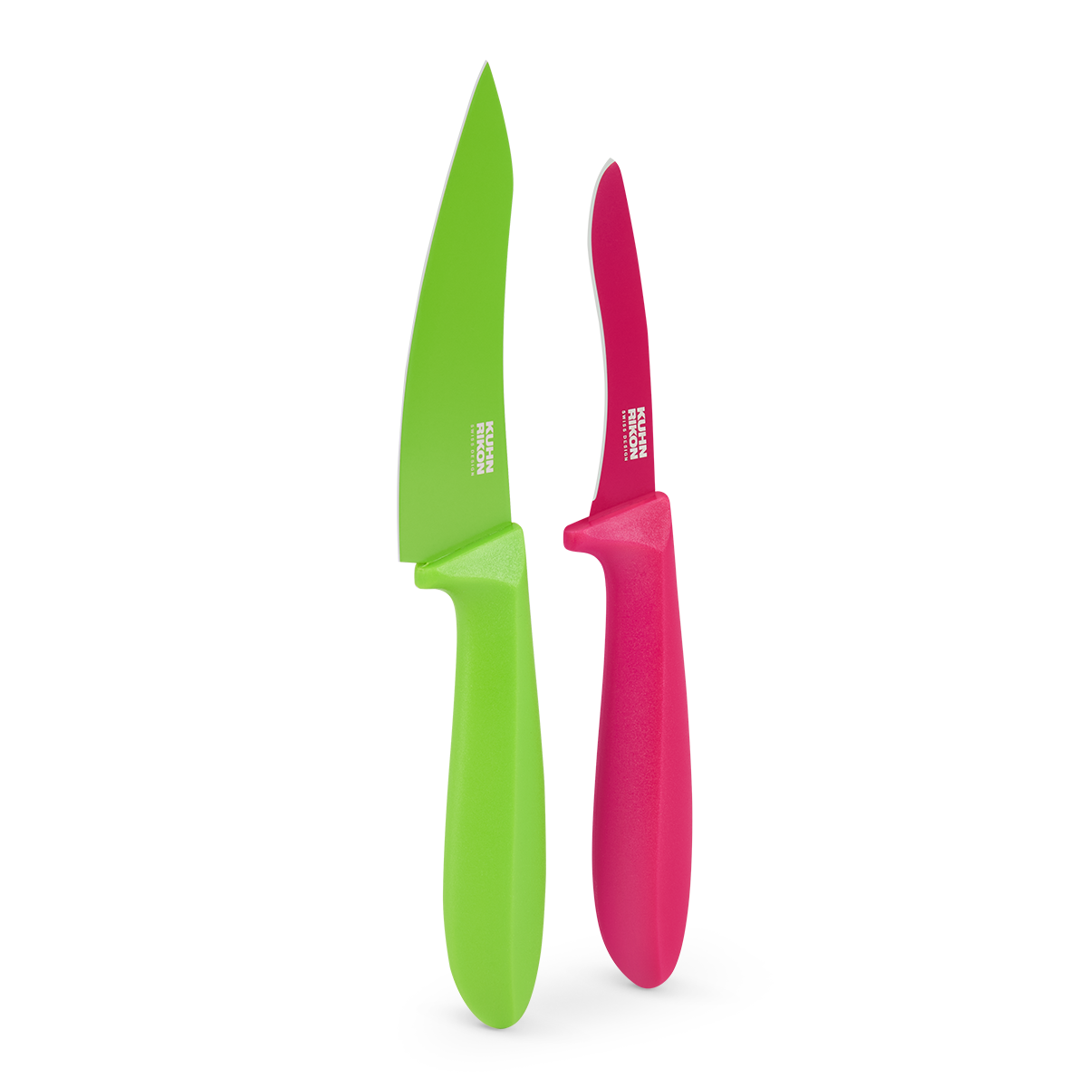 KUHN RIKON COLORI®V Gemüsemesser 100 mm, grün & Schälmesser, pink