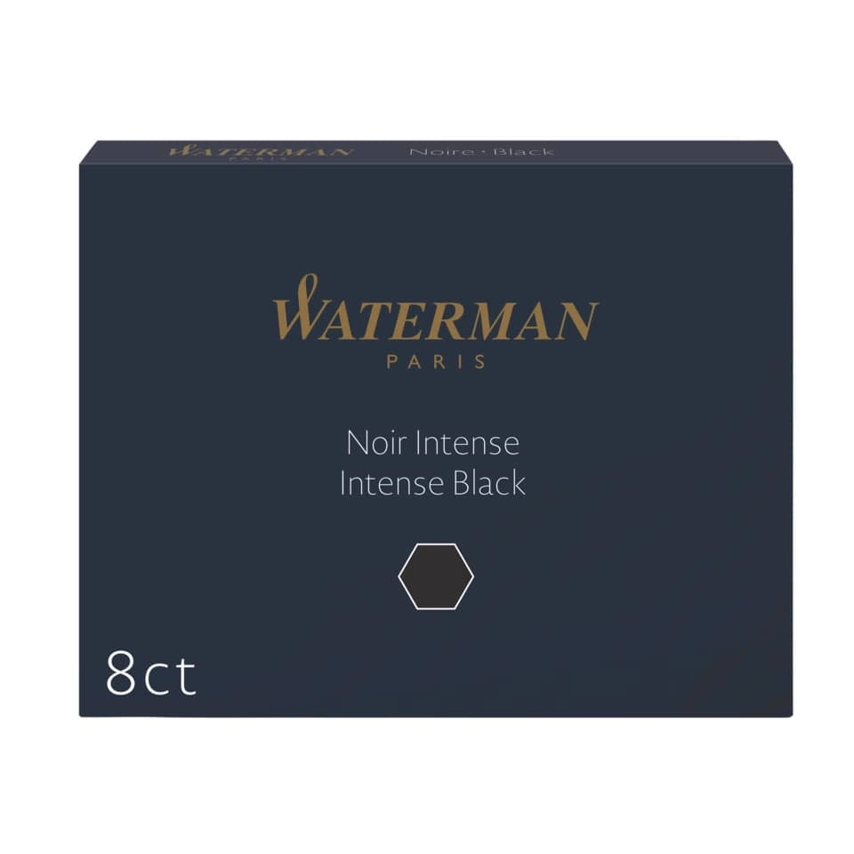 Waterman Tintenpatronen - schwarz, Standard-Großraum, 8 Patronen