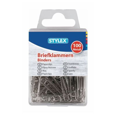 Briefklammern, Metall, blank, 100 Stück