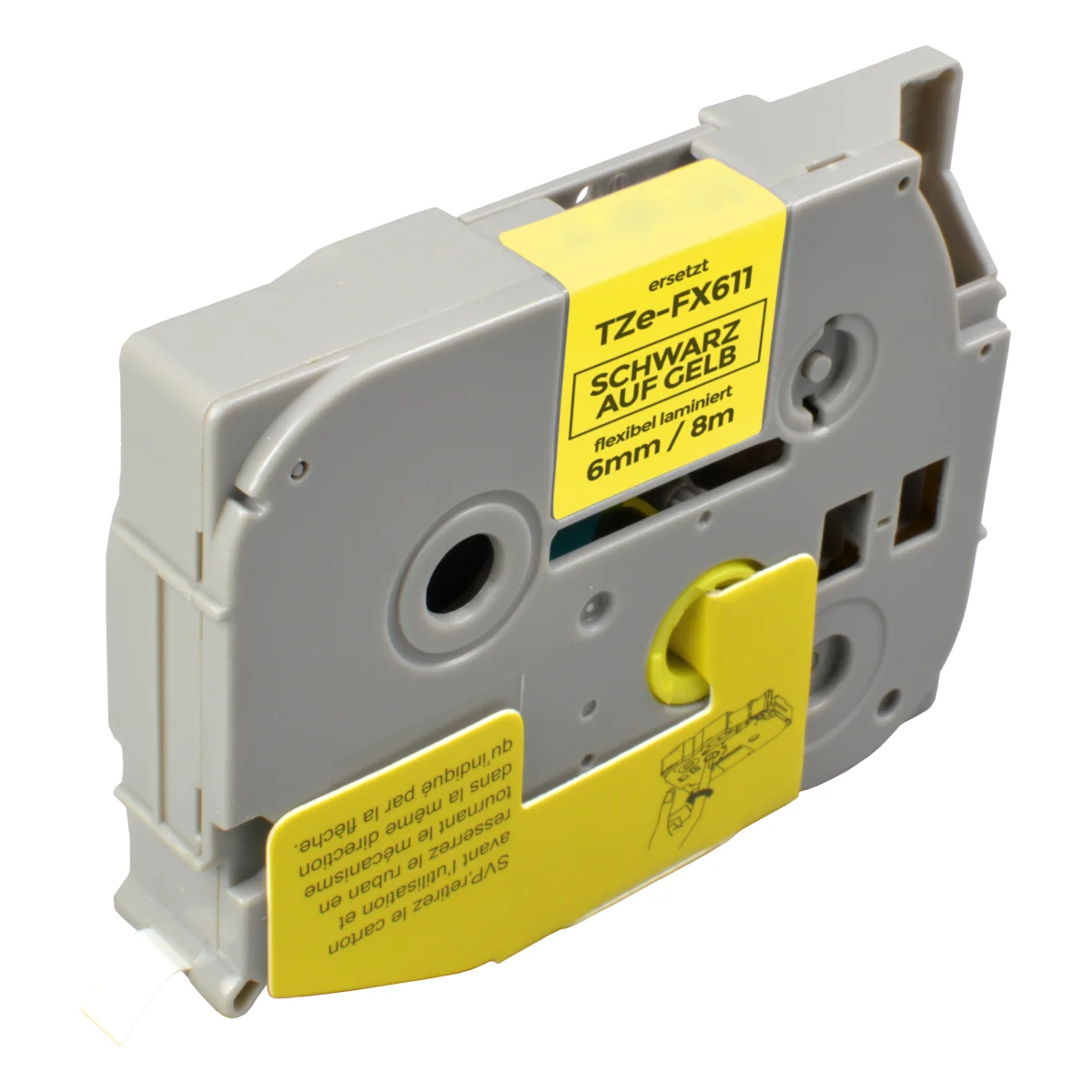 Brother TZE-FX611 alternatives Beschriftungsband 'schwarz auf gelb' 6mm x 8m - Digital Revolution
