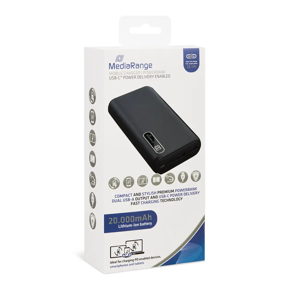 MediaRange Powerbank 20.000mAh mit Quick Charge MediaRange Powerbank 20.000mAh mit Quick Charge