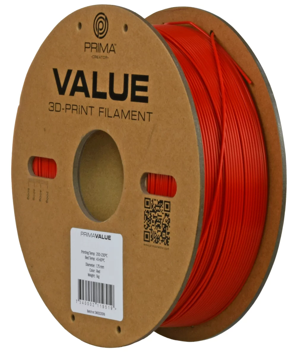 PrimaFilaments PrimaValue™ ABS - 1.75mm - 1 kg - rot